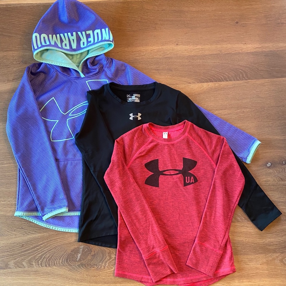 Girls Under Armour long sleeves, youth M